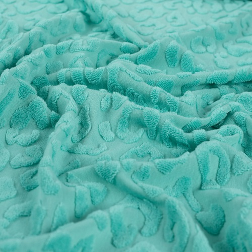 Jaquard Struktur Frottee - türkis Leopard